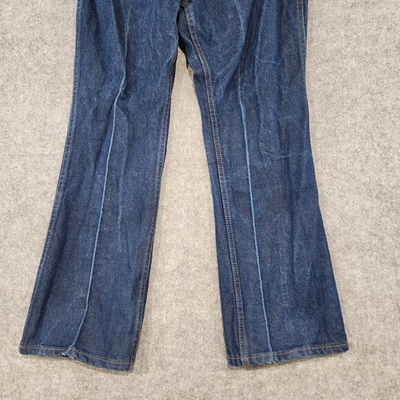 VTG 80s 90s Genuine Roebucks Mens 38x30 Dark Wash USA Made Blue Denim Jeans - Picture 8 of 16
